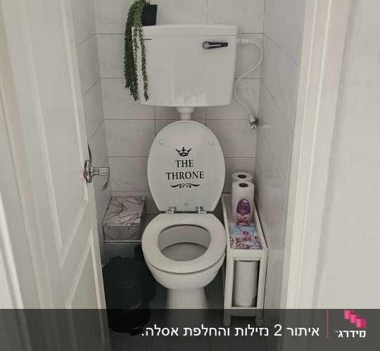 שירותים עם ניאגרה, צינור מים ונייר טואלט